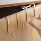 1PC S-type Door Hanger Hook Stainless Steel Free Punching Cabinet Door Without Trace Clothes Hook Door Back Wall Mounted Hooks